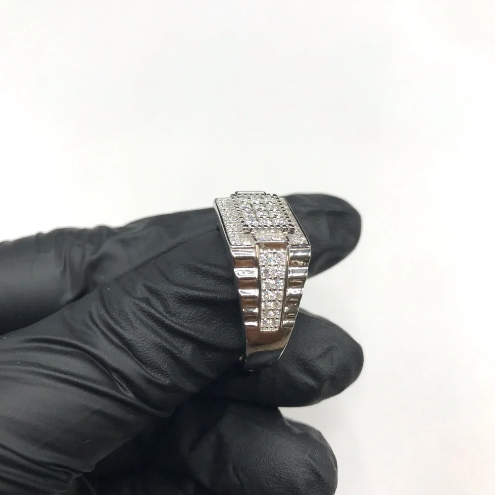 925 Sterling Silver 2.00CTW MOISSANITE Pave Men’s Ring Size 10,11 or 12